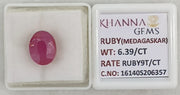 6.39/CT Natural Ruby Stone with Govt. Lab Certificate-16140S206357